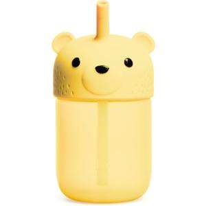Munchkin Gentle Transition Honey Bear Straw Cup for Babies and Toddlers 6 Months and Up, Squeezable Sippy Bottle for Easy Drinking, 9 Ounce, Yellow
