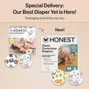 The Honest Company Comfort Dry Disposable Daytime Diapers for Sensitive Skin, Hypoallergenic, Fragrance-Free, So Delish + It's a Pawty, Super Club Box, Size 6 (35 lbs), 68 Count