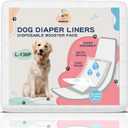 Dog Diapers Liners, 150 Ct, Super Absorbent Booster Pads for Male Dog Wraps and Female Dog Diapers, Lnnovative Hook-and-Loop Tape Design, Super-fit & No Shifting, Large Dog Diaper Pads