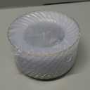 YOUBET 100 Pack Clear Gold Plastic Plates - 6.5 Inch Clear Disposable Plates with Gold Rim - High End Elegant Vintage Dessert Salad Plate for Birthday Parties & Wedding