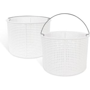 Pool Skimmer Basket for Hayward SPX1082CA & Aladdin B-152 Skimmers, Filter Basket Assembly with Handle Compatible with Hayward SP1083 SP1084 1085 SP1075 Inground Pool Skimmer Basket, White 2 Pack