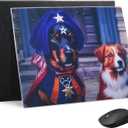 Glass Mouse Pad Micro Etched Surface and Whole Silicone Base,Improved Precision and Speed,Durable, Easy to Clean, Suitable for Gaming and Office Use (Keep Watch-16 * 12'')