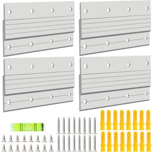 4 Pairs French Cleat Picture Hanger, Luxiv Metal Mounting Bracket for Photo Frames Aluminum Z Hanger, Wall Mount Mirror Bracket Z Bar Hanging Picture Ledges with Screws, Level Tool (6 inches)