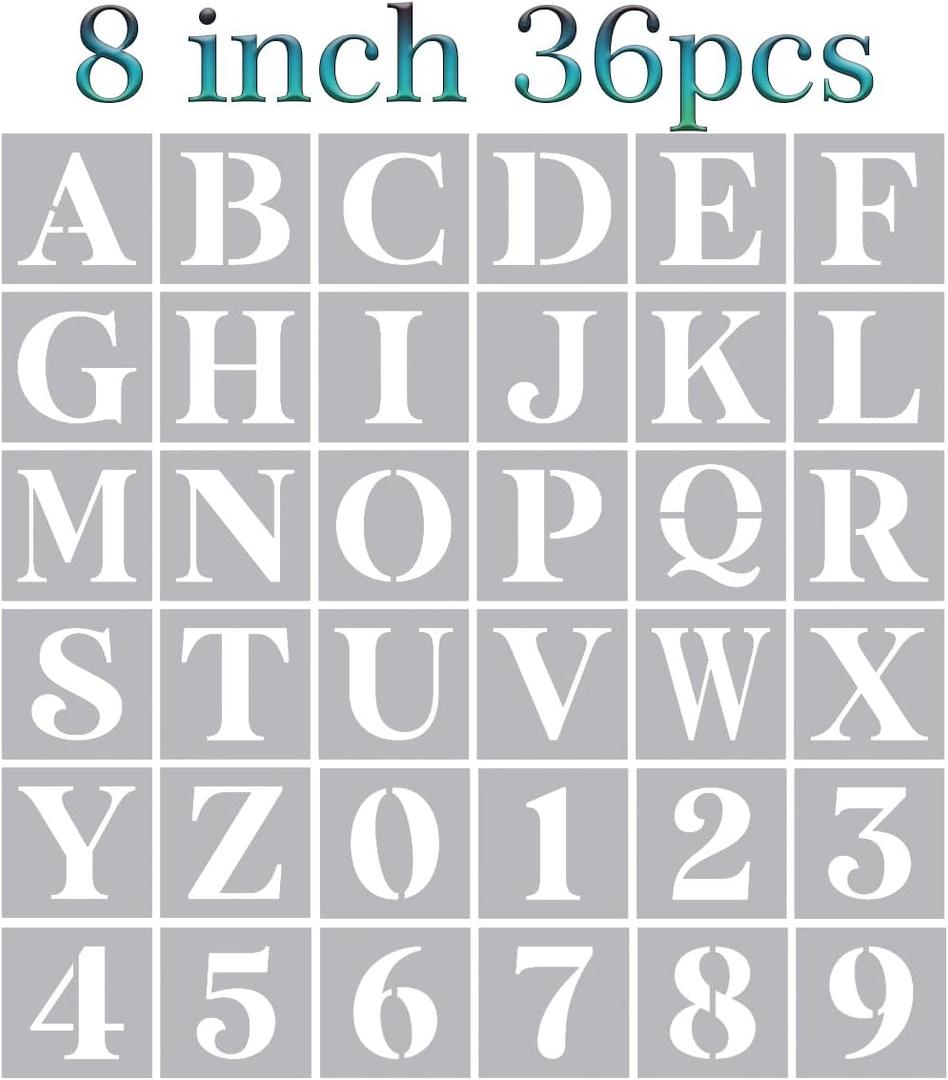 8 Inch Large Letter Stencils - Alphabet Stencils for Painting on Wood, DIY Crafts & Wall Signs