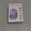 memzuoix Wired Mouse, USB Computer Mouse 1400 DPI Mobile Optical Mouse Ergonomic Design Computer Mice with 5FT Cord for Laptop, PC, Desktop, MacBook, 5 Buttons (Lilac)