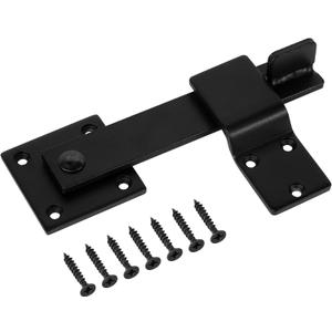 HILLMASTER Sturdy 6" Farm Flip Fence Gate Latch, Barn Door Lock Flip Latch Hardware, Rustic Gate Lock for Cabinet, Shed, Sliding Doors, Matte Black