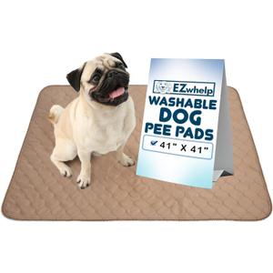 EZwhelp Reusable Dog Pee Pads - Waterproof Training Pads for Dogs - Washable & Sanitary - Rounded Corners - Laminated, Lightweight, Durable - Pet Essentials for Puppy Training and Whelping - 41" x 41"
