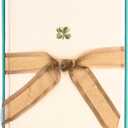 Graphique Shamrock La Petite Presse Boxed Notecards, 10 Embellished Gold Foil Blank Cards with Matching Envelopes and Storage Box, 3.25" x 4.75"