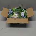 2 Pack Artificial Peony Garland, Total 12ft Floral Greenery Garland with Rose Flower Vine, Peony Flowers and Green Leaves for Wedding, Dining Table, Home Party Decor (White&Blue&Dark Blue)
