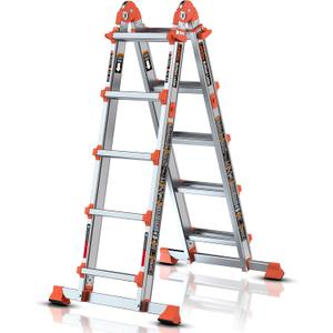 LANBITOU Ladder, A Frame 5 Step Ladder Extension, 17 Ft Anti-Slip Multi Position Ladder, Storage Folding Ladder, 330 lbs Security Load Telescoping Aluminum Ladders for Stairs Home Indoor Outdoor Roof