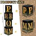 Sotiff 4 Pcs Large Prom Column Standup Photo Booth 2026 Prom Decorations 51.18inch Black and Gold Grad Night Party Decor for 2026 Graduation Decorations Supplies