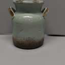 Quoowiit Ceramic Rustic Farmhouse Vase, Distressed Decorative Flower Vases for Home Decor, Ideal Shelf Decor, Green Boho Vase for Living Room Bedroom Kitchen Office Centerpiece Table Decorations (6 Inch-green)