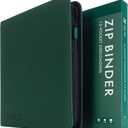 Pocket Trading Card Zip Binder, 480 Cards, Premium Exo-Tec Album Material, 20 Side-Loading Pages, Folder for Collectible Card Games, Sports, TCG (Green)