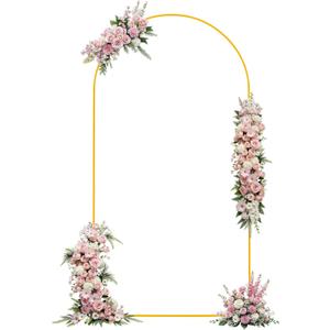 AFDBPXM-Wedding Arch Backdrop Stand, Gold Metal Arch Backdrop Stand for Wedding Bridal Baby Shower Photo Booth Birthday Party Garden Balloon Arch Decoration(Gold-6.0FT) (6.0FT)