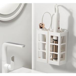 2 Set Hair Tool Organizer Wall Mount, Hanging Bathroom Hair Tool Organizer for Curling Iron, Flat Iron, Straightener and Hair Dryer Bathroom Storage and Organizer