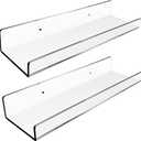 evron Acrylic Floating Shelves for Wall Decor (Clear, L15)