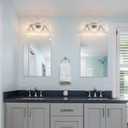 2-Light Bathroom Vanity Light 17.5" Brushed Nickel Bathroom Light Fixture E26 Base, Modern Mirror Light for Vanity Lighting fixtures