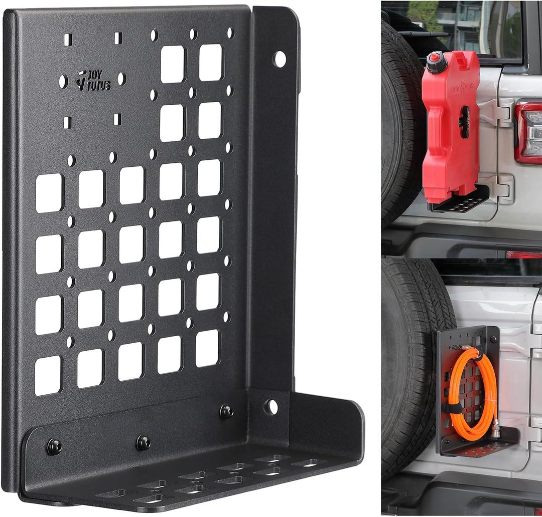 JOYTUTUS Gas Can Mount Bracket Step Foot Pedal Compatible with Wrangler JL 2018-2026, Wrangler Molle Cargo Storage Bracket Fits Standard Gasoline Locking Pack Mount