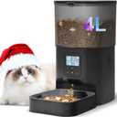 ANDOLL HOME Automatic Cat Feeder, Cat Food Dispenser with 10s Voice Recorder, Pet Feeder up to 8 Meals per Day, Timed Feeder with Dry Food Sealed Ring, Black