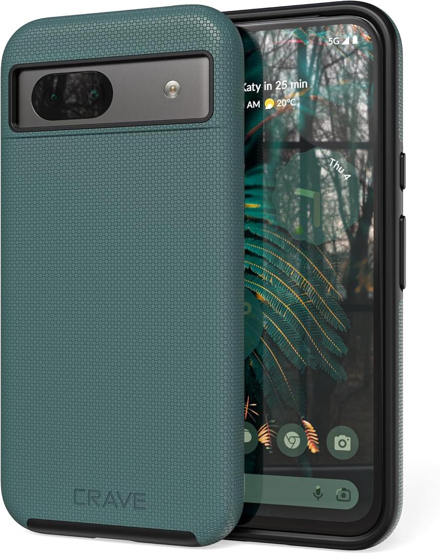 Crave for Google Pixel 8a Case, Shockproof Protection Dual Layer Case for Google Pixel 8a (6.1 inch) - Forest Green