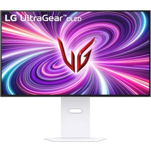 LG 32GS95UV 32-inch Ultragear OLED Gaming Monitor 4K UHD 1440p 240Hz 0.03ms DisplayHDR True Black 400 AMD FreeSync Premium Pro NVIDIA G-Sync HDMI 2.1 DisplayPort Tilt/Height/Swivel Stand White