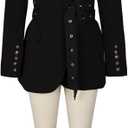 Symina Blazer Dress for Women Casual Long Sleeve Oversized Blazer Coats Fall Work Office Suit Jackets with Belts, M