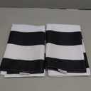 WESTERN HOME WH Pack of 2 Outdoor Waterproof Striped Pillow Covers Square Decorative Garden Cushion Covers Modern Farmhouse Throw Pillowcases for Patio Tent Balcony Couch Sofa 20x20 inch Black