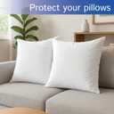 Euro Size Pillow Protectors (Set of 2) - European Square 16x16 Pillow Covers Waterproof Hypoallergenic Dust Proof Zippered Encasement
