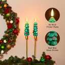 5Inches Real Wax Flameless Christmas Tree Taper Candles with Remote Timer, 6Pcs Battery Operated Taper Candles with 3D Wick Warm White Flickering Lights, LED Candlesticks for Xmas Home Dcor