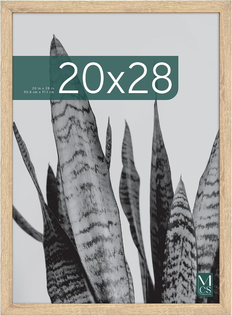 MCS Studio Gallery 20x28 Poster Frame Natural Woodgrain Engineered Wood, Vertical & Horizontal Wall Hanging Large Picture Frame for Photos, Posters & Art Prints (1-Pack)