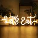 Let's Eat Neon Sign Dimmable Neon Signs for Wall Decor Inspirational LED Signs USB Light Up Sign for Kitchen Wall Decor Decoration Kitchen Sign Dining Room Home Restaurant Decoration, 16.5"L x 5.3"W