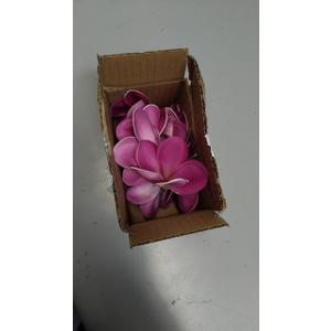 Winterworm Bunch of 10 PU Real Touch Lifelike Artificial Plumeria Frangipani Flower Bouquets Wedding Home Party Decoration (Light Purple)