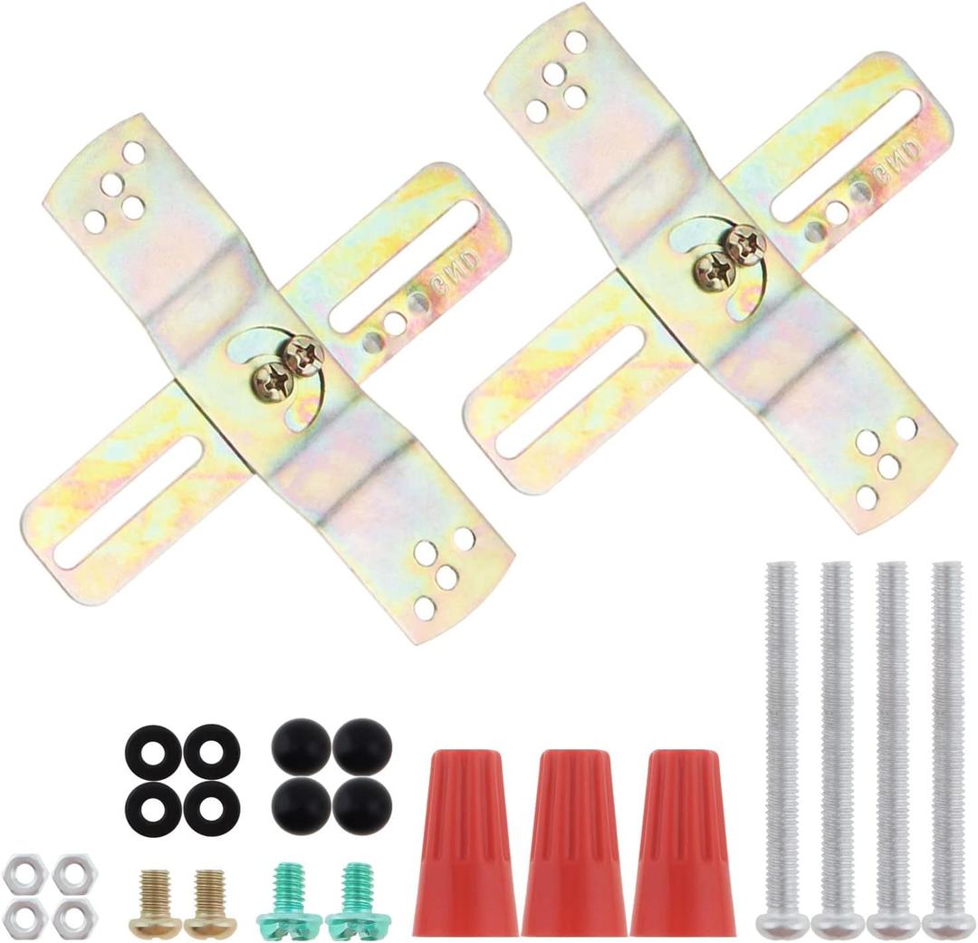 RTNLIT Light Fixture Mounting Bracket, 4" Universal Chandelier Crossbar with Screws and Nuts, Cross-Shaped Lighting Parts,180 Rotatable and Fixed (Pack of 2)