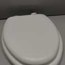 Mayfair Padded Toilet Seat, Cushioned Soft Vinyl over Wood Core Seat, Secure Hinges, Easy Clean, Elongated, White