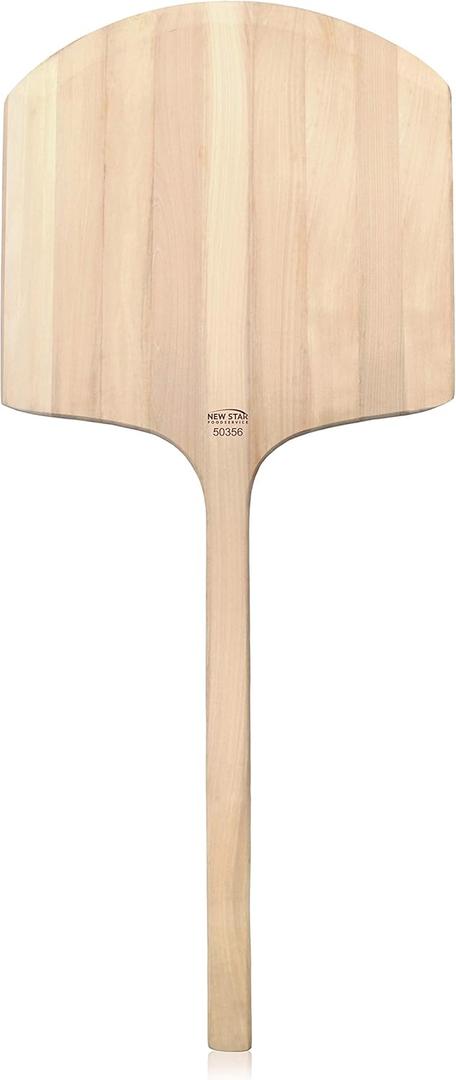 New Star Foodservice 50356 Restaurant-Grade Wooden Pizza Peel, 18" L x 18" W Plate, with 24" L Wooden Handle, 42" Overall Length