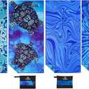 Yongoes 4 Pack Microfiber Lightweight Thin Beach Towel Sand Free Quick Dry Super Absorbent Large Towels for Swimming Pool Yoga Gym Travel Vacation Beach Accessories Essentials for Adults (X-Large (32x71 inches), 4 Pack Turtle Tie Dye Stripes)
