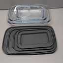 8-Piece Deep Glass Baking Dish Set with Plastic lids,Rectangular Glass Bakeware Set with Lids, Baking Pans for Lasagna, Leftovers, Cooking, Kitchen, Freezer-to-Oven and Dishwasher, Gray