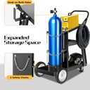 Welding Cart Heavy Duty Welder Cart for MIG/TIG Welder and Plasma Cutter, 3-Tier Welding Cart with Wheels Handles and Gas Tank Holder, Black, 27.7" x 11.4" x 29.7"
