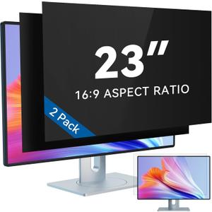 IPROKKO [2-Pack] 23 Inch Computer Privacy Screen Filter for 16:9 Widescreen Monitor, Removable 23in Anti Blue Light Glare Privacy Shield, Anti Spy Security Protector for Hp Dell Asus Acer Samsung