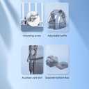 Bird Bath for Cage  Multi-Functional Parakeet Bath Box with Convenient Bottom Drawer, Acrylic Material, Perfect for Breeding and Various Birds (Gray)