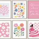 3 x 6Pcs Funny Pink Wall Decor for Girls Dorm, Flower Market Posters Prints Aesthetic Bedroom Wall Art for Dorm Living Room, Pink Poster, Unframed, 8 x 10 Inch -A09