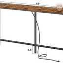 SUPERJARE Console Table with Outlet, 63 Inch Sofa Table with Charging Station, Narrow Entryway Table, Behind Couch Table, for Living Room, Plants - Rustic Brown