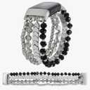 WONMILLE Beaded Bracelet Compatible with Fitbit Charge 6 Bands/Fitbit Charge 5 Bands Women, Elastic Stretch Bracelets Jewelry Strap Replacement for Charge 6/Charge 5 Fitness Tracker