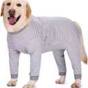 Yeapeeto Dog Onesie Surgery Recovery Suit for Large Medium Bodysuit Dogs Pajamas PJS Full Body for Shedding, Prevent Licking, Wound Protection, Cone Alternative (6X-Large (Pack of 1), Grey)
