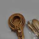 Wooden Measuring Cups and Spoons Set - Eco-Friendly Solid Acacia Wood, Laser Engraved Measurements, Perfect for Baking & Cooking - Ideal for Bakers, Chefs & Home Cooksbrown