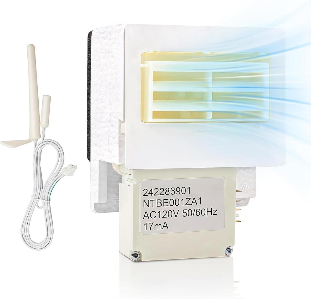 Upgraded 242303001 Air Damper Control Assembly and 242278801 Refrigerator Thermistor Compatible with Frigidaire, Crosley, White, Refrigerator Damper Assembly replaces 3016452 AP5788340 PS8746718