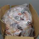 CASAAGUSTO Queen Comforter Set, 7 PCS White Floral Comforter Set with Terracotta Flowers Leaves Pattern, Soft Seersucker Design All Season Queen Bedding Set(90"X90")