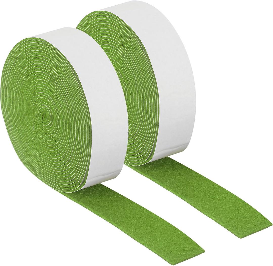 uxcell Felt Strips with Adhesive Backing, 2 Rolls 1" x 193" x 0.06" Anti Scratch Furniture Felt Tapes Self-Stick Pads for Protecting Hardwood Floor, Green