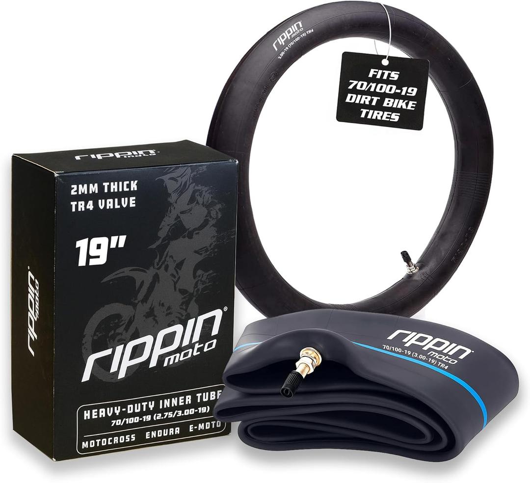 2.75/3.00-19 Heavy Duty Inner Tube (70/100-19) 2.5mm Thick - TR4 Valve - Fits Most 3.0-19 Motocross Tires, Surron Light Bee X, Talaria and Segway X160/X260