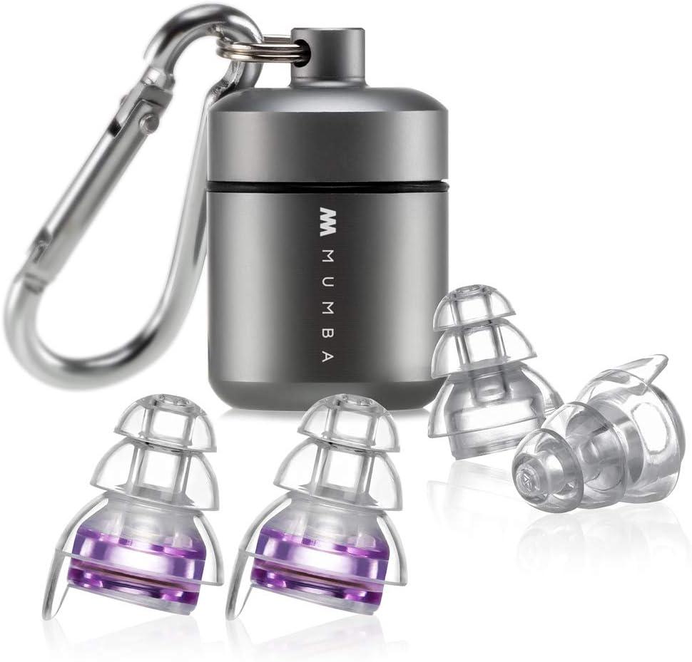 High Fidelity Concert Earplugs, Reusable Musicians Ear Plugs, 24dB Advanced Filter Technology Ear Protection for Music Festivals, DJs, Musicians (Purple)